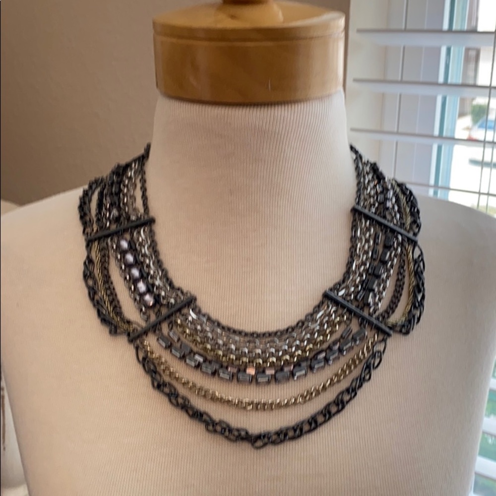 Chicos gunmetal statement necklace
